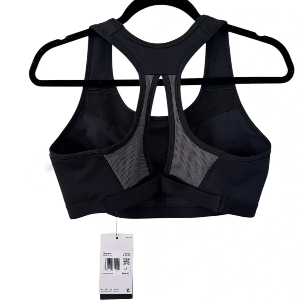 Nike Women's Black Swoosh Sports Bra - Picture 4 of 8